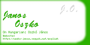 janos oszko business card